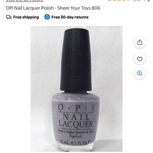 💖3/$15💖 OPI Elegant Gray shimmer Nail Lacquer - gently used